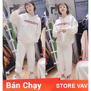 Áo hodie nỉ mũ -heartbeats - storevav