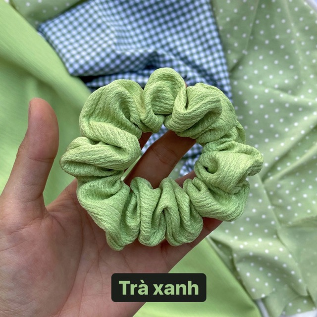 [TẶNG THÊM SRUNCHIES KHI MUA HÀNG] CỘT TÓC VẢI SRUNCHIES-DÂY BUỘC TÓC VẢI MÀU XANH LÁ