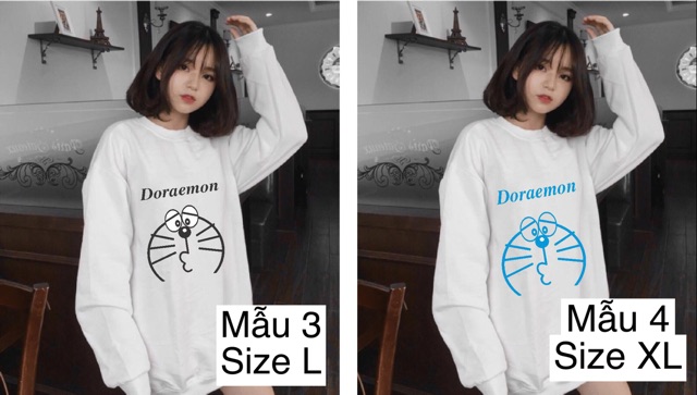 Áo sweater nam nữ Doraemon vải siêu mịn