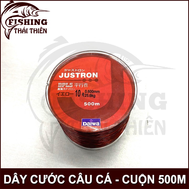 Dây câu, Cước Câu Cá Siêu Bền Daiwa Justron cuộn dài 500m màu đỏ