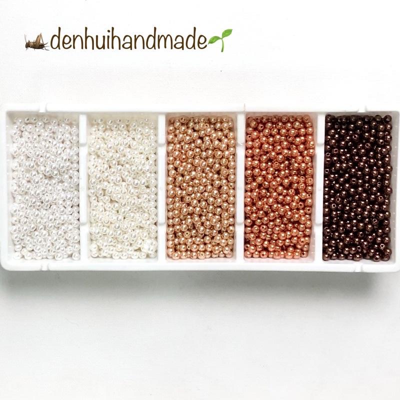 20gr Hạt Bẹt Trai Nhựa 5mm (Nhóm Màu Trắng - Nâu - Đen - Xám)
