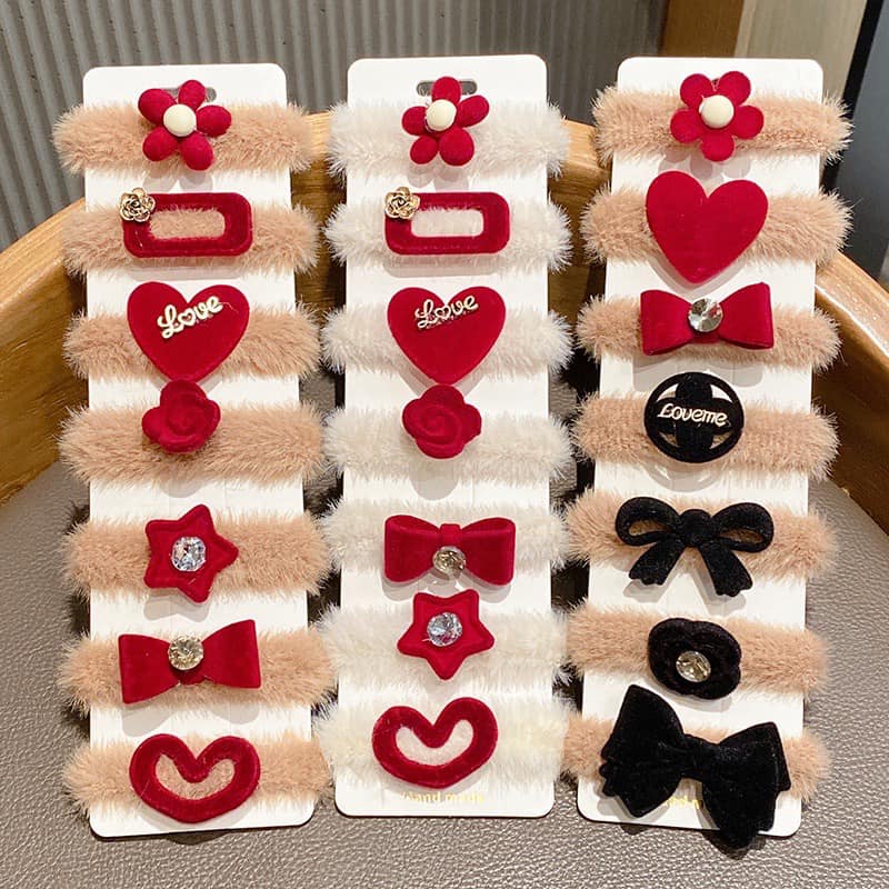 Sét 7 chun buộc tóc lông thỏ