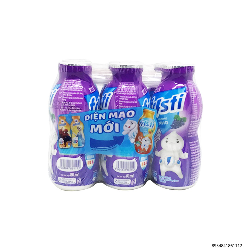 Sữa Chua Uống Fristi 80ml*6 Hộp (Các Vị Cam, Đào, Táo, Dâu)