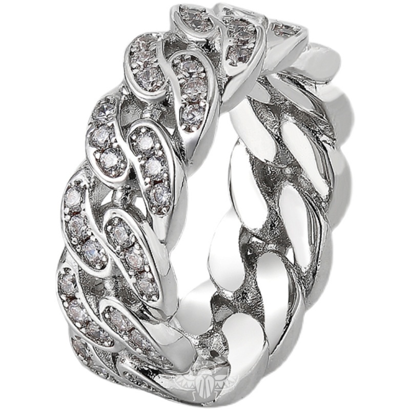 Avci Nhẫn Đeo Ngón Trỏ Đính Đá Kim Cương Phong Cách hip hop Đường Phố Cá Tính Cho Nam Và Nữ