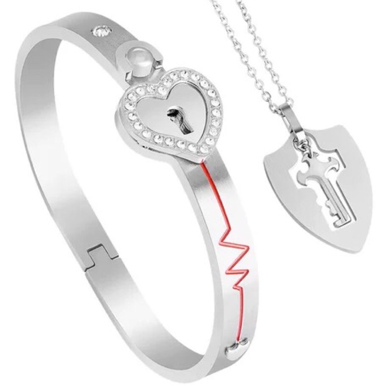 set vòng couple mặt chìa khoá mẫu đặc biệt thêm ngọc+đường điện tim hot tiktok