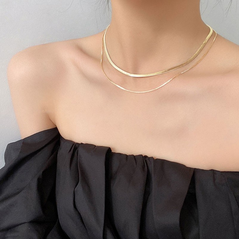 Vòng cổ Hai Lớp Thời Trang Xinh Xắn Cho Nữ / Dây Chuyền