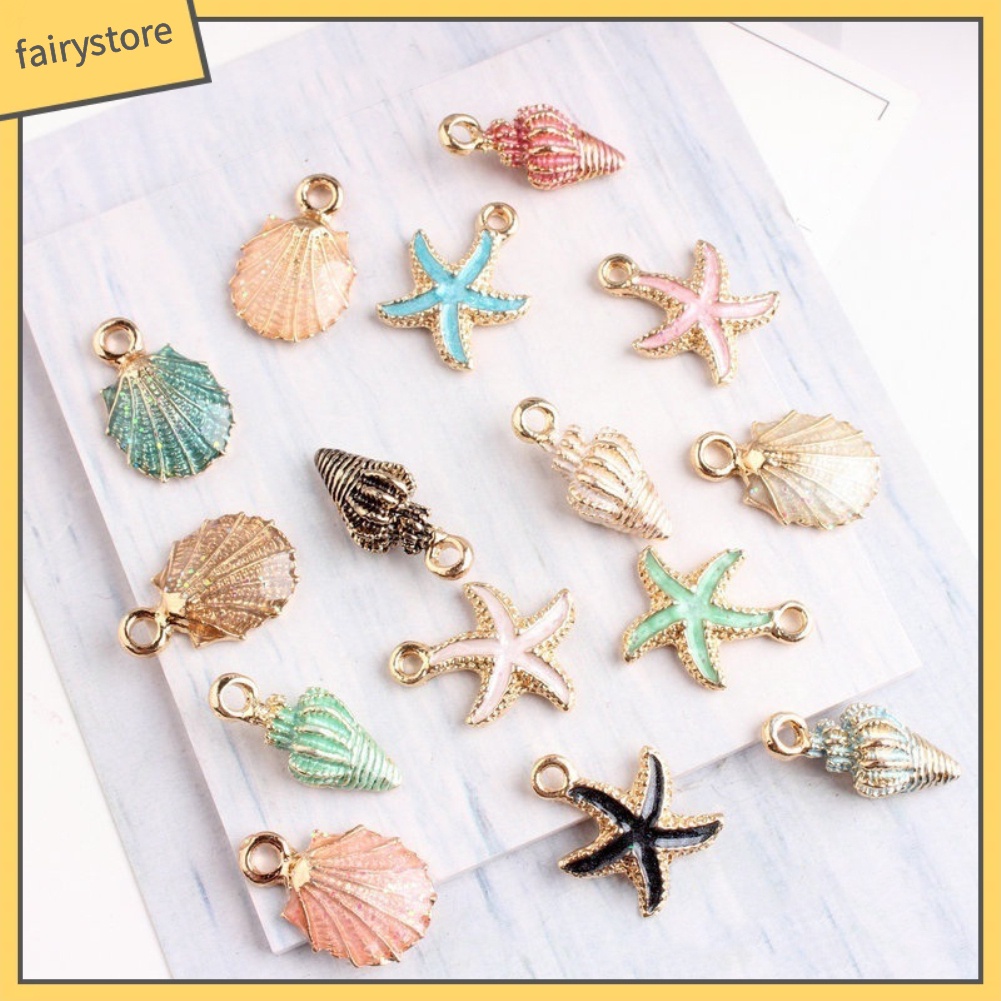 Set 15 mặt trang sức tráng men hình sinh vật biển thời trang cá tính