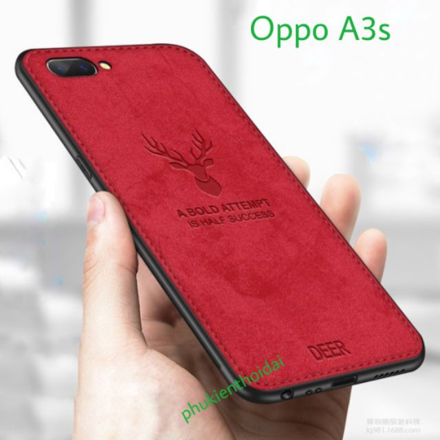 Ốp lưng Oppo A3s FREESHIP Từ 50k vải hình đầu hươu cao cấp