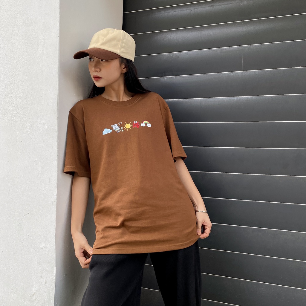 Áo thun unisex In hình Lazy Club form basic 100% cotton SOUL OF A NATION - Đen/Kem nhạt/Xanh lá