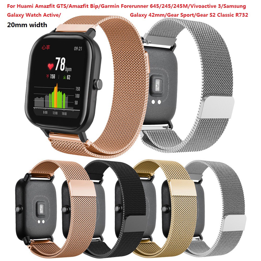 Dây đeo inox Milanese cho đồng hồ thông minh Huami Amazfit GTS 20mm
