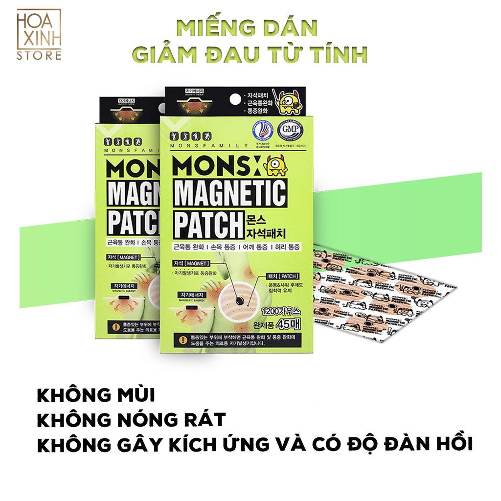 Miếng Dán Giảm Đau Cơ Bắp Bằng Từ TInh Monsfit Magnetic Patch