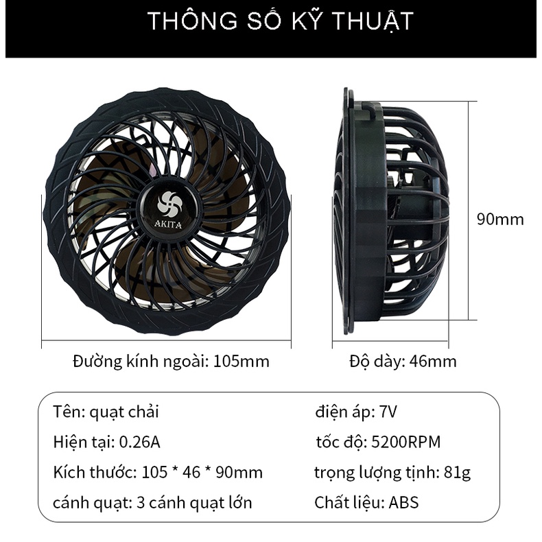 Áo điều hoà Nhật Bản  pin 25000 mAh, áo lao động có quạt gió, quạt 7,4V  chạy 14h, bảo hành 12 tháng