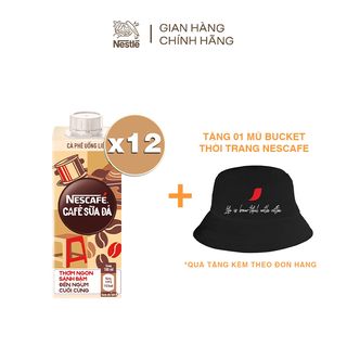  Lốc 12 hộp cà phê uống liền Nescafé® cà phê sữa đá (hộp 180ml)