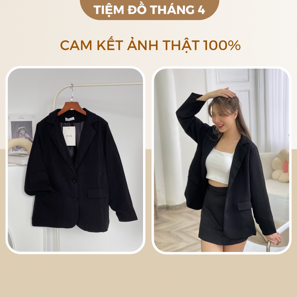 Áo Khoác Blazer Nữ 2 Lớp Vải Tuyết Mưa TIỆM ĐỒ THÁNG 4 VEST BLAZER