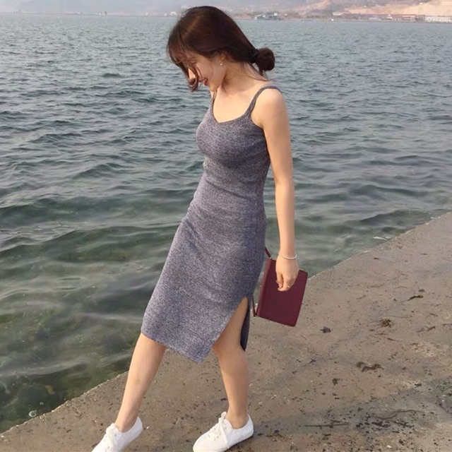 FREESHIP TOÀN QUỐC_ĐẦM 2 DÂY CỔ TIM BODY XẺ ĐÙI