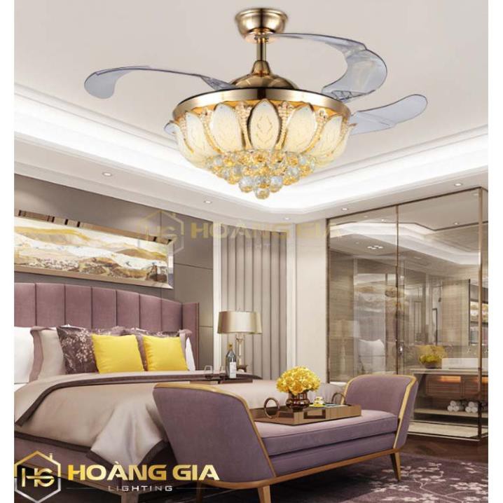 Quạt Trần Đèn 🌟 Quạt Trần Trang Trí Dấu Cánh 🌟 Quạt Trần Phòng Khách Cao Cấp 🌟 6 Số Chế Độ Đảo Chiều
