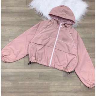 Áo khoát croptop vải dù 2 lớp