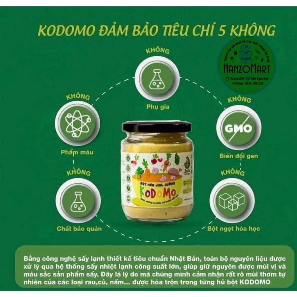 Bột nêm dinh dưỡng , Bột nêm rau củ Kodomo Jan's gia vị ăn dặm cho bé kích thích ngon miệng ăn được nhiều hơn 90g