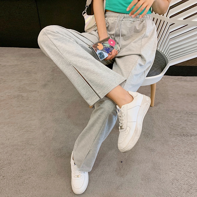 SUXI Quần ống rộng Lưng Cao Thiết Kế Mới Thời Trang Theo Phong Cách Hàn Quốc Cho Nữ