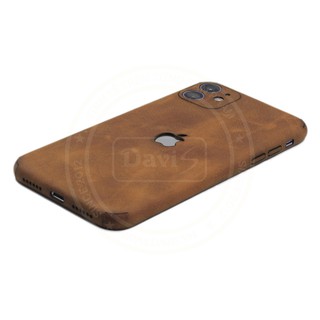 Miếng dán da dán full viền cho Iphone 11 làm từ da thật cao cấp - Davis