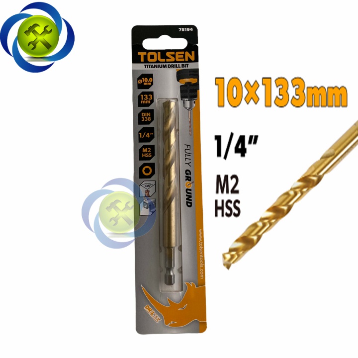 Mũi khoan sắt 10mm Tolsen 75194 dài 133mm chuôi lục giác