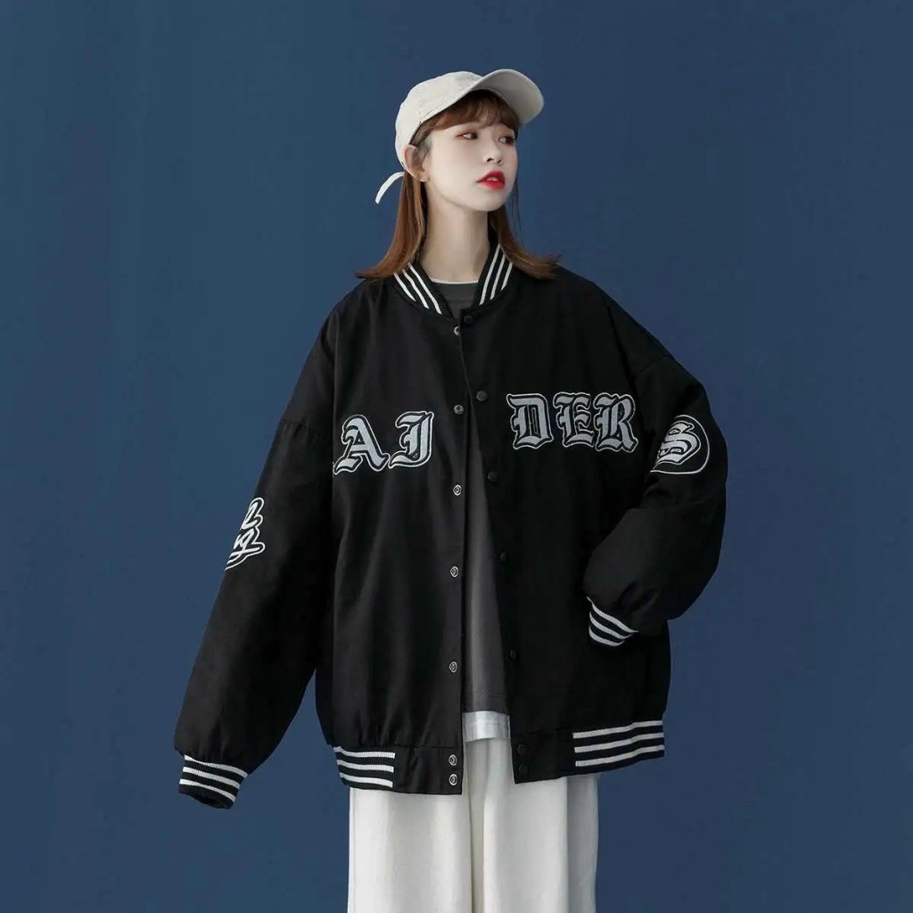 Áo Khoác Dù Bomber Nam Nữ Cúc Bấm Phối Chữ RAJ DER Kiểu Dáng Cực Teen - TP135 [NewUnisex]