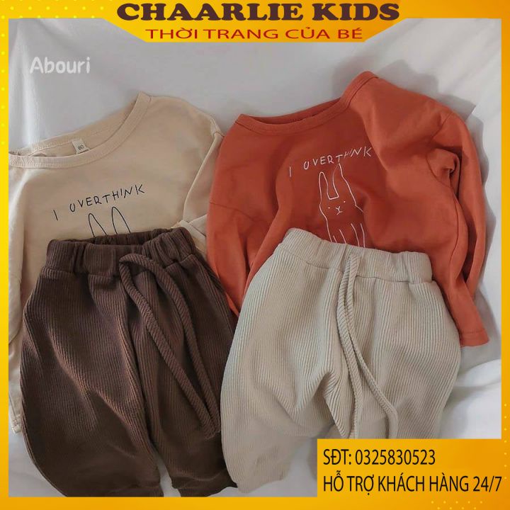 Bộ Thu Đông Dài Tay Cho Bé Trai Và Bé Gái Abouri Hình Thỏ Chaarlie Store