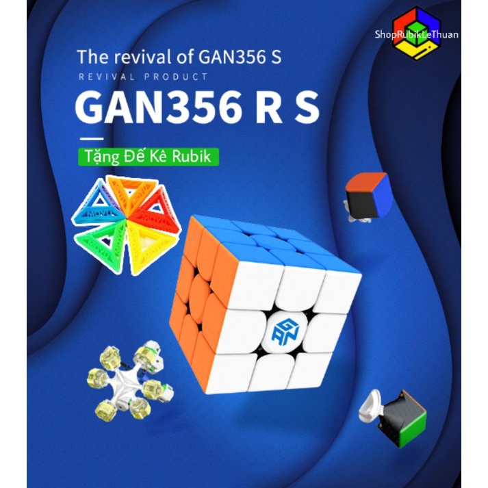 Rubik 3x3 Gan 356 RS Thường / Mod Nam Châm N50 N52 Stickerless - Gan Rs Có Nam Châm