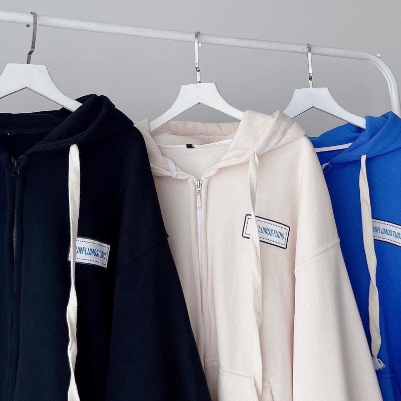 [sẵn] Áo Khoác Nỉ Form Rộng Dây Kéo LUMO - pqk boutique