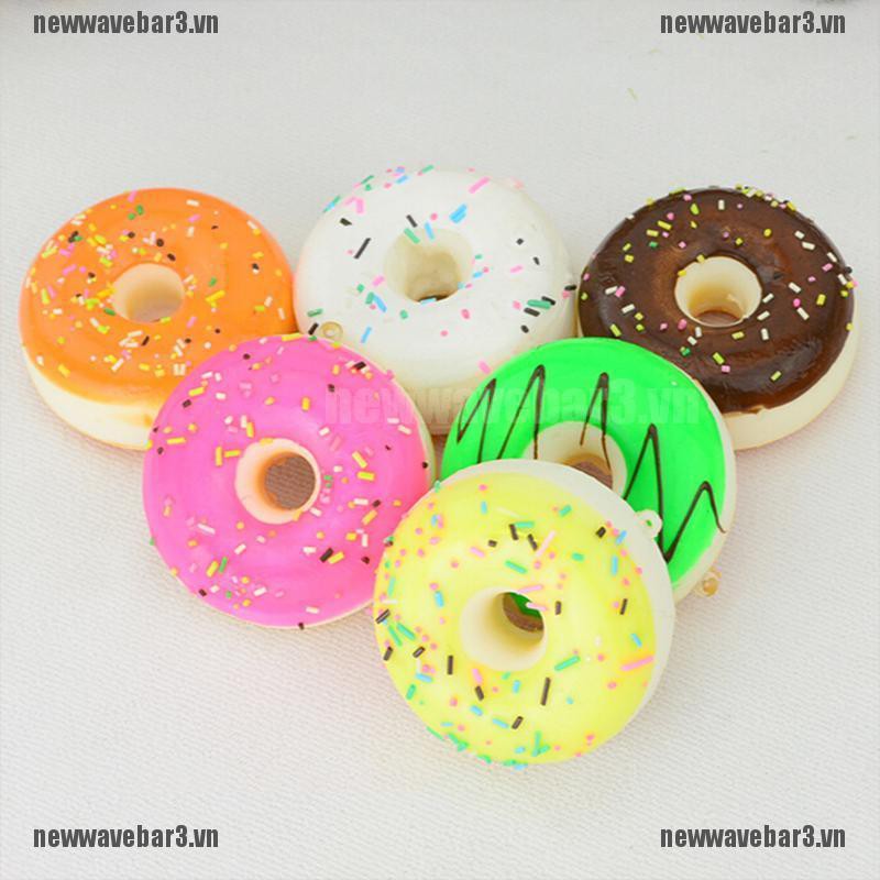 3 Móc Khóa Điện Thoại Hình Bánh Donut Dễ Thương