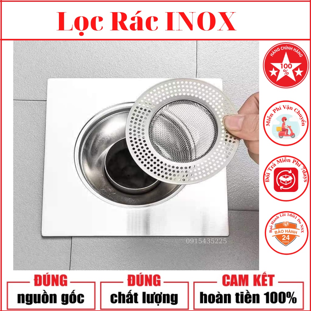 Vỉ Lưới Lọc Rác Bồn Rửa Thoát Nước Bằng Thép Không Gỉ - Bịt Nắp Cống INOC Chặn Rác