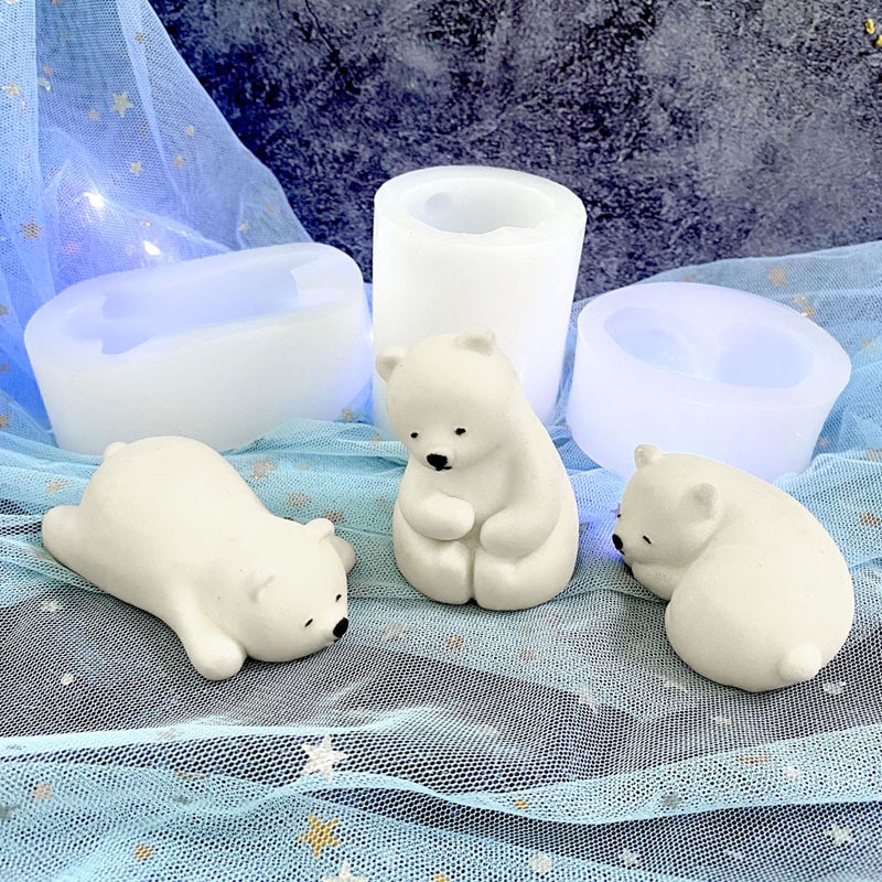 Khuôn Silicone Làm Bánh Hình Gấu Bắc Cực Dễ Thương
