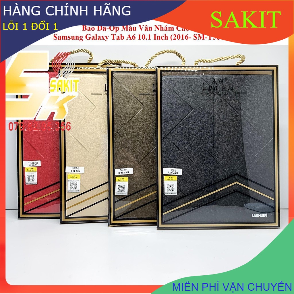 Bao Da-Ốp Màu Vân Nhám Cao Cấp Samsung Galaxy Tab A6 10.1 Inch (2016- SM-T580/ T585).