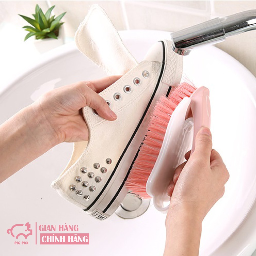 Bàn chải đánh giày PIGPOX lắp ráp đa năng màu hồng