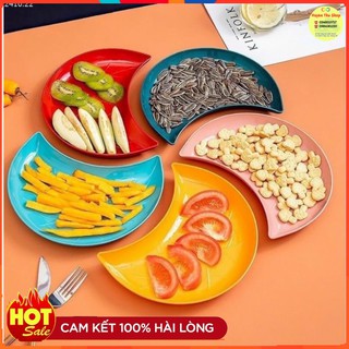 Set 5 đĩa hình bán nguyệt để đồ ăn nhanh, trái cây màu sắc đẹp