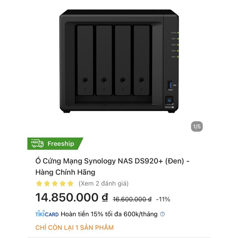 ổ cứng mạng Synology 920+ và Camera Imou 360 màu xanh