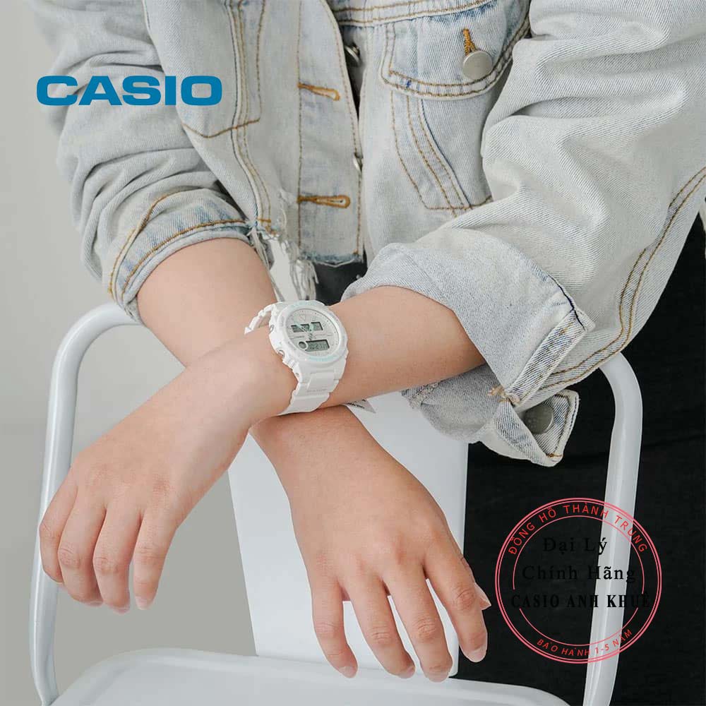 Đồng hồ Casio nữ Baby-G BAX-100-7ADR dây nhựa ( màu trắng)