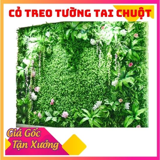 Cỏ nhân tạo treo tường tai chuột  trang trí  kích thước  rông  40* dài 60 /tấm