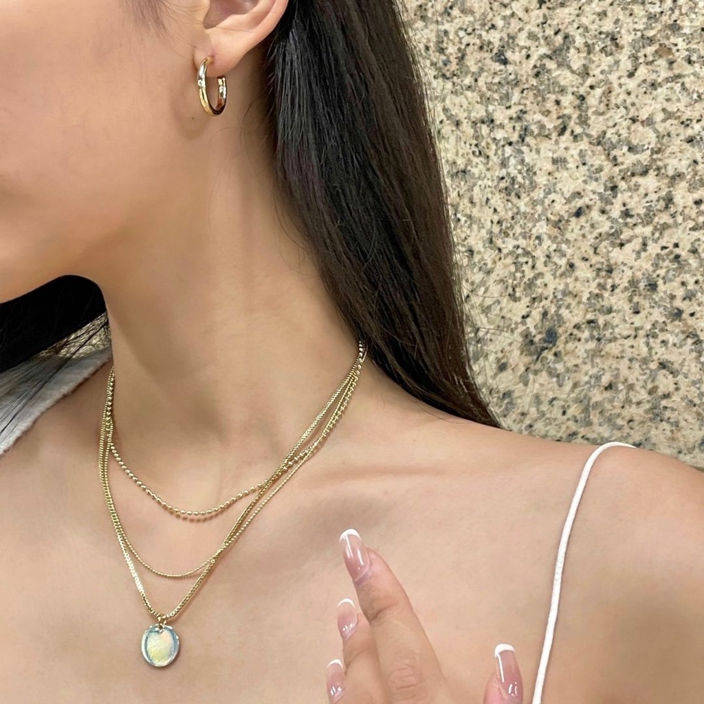 [KHÔNG ĐEN GỈ] Vòng cổ titan layer ba lơp, Layering Necklace De Coco