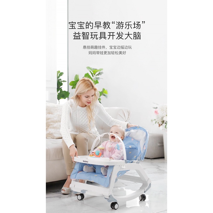 Ghế Đa Chức Năng Cho Bé WDH009 ( Bàn Ăn Cho Bé , Máy Che , Nghe Nhạc , Bập Bênh .Xe Đẩy ,Đồ Chơi Cho Bé. WDGhế