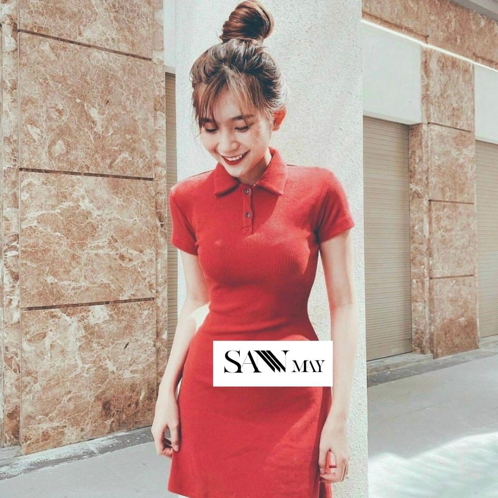 Đầm Thun Nữ Polo SANJOLI Váy Dáng Suông Ôm Body Đi Dự Tiệc Cưới Chơi Biển, Công Sở Cao Cấp Hàn Quốc, Trơn Thể Thao VD025 | BigBuy360 - bigbuy360.vn