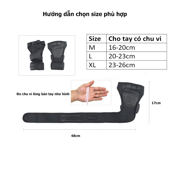 Găng tay tập thể hình hở mu GL003