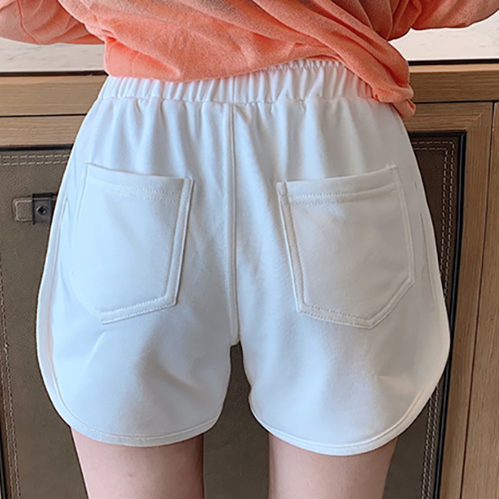 Quần short lưng cao dáng ôm vừa vặn phong cách thời trang thể thao Hàn Quốc cho nữ