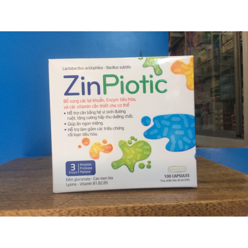 Zinpiotic Giúp Bổ Sung Lợi Khuẩn Giảm Các Triệu Chứng Rối Loạn Tiêu Hóa 100 Viên - TP135