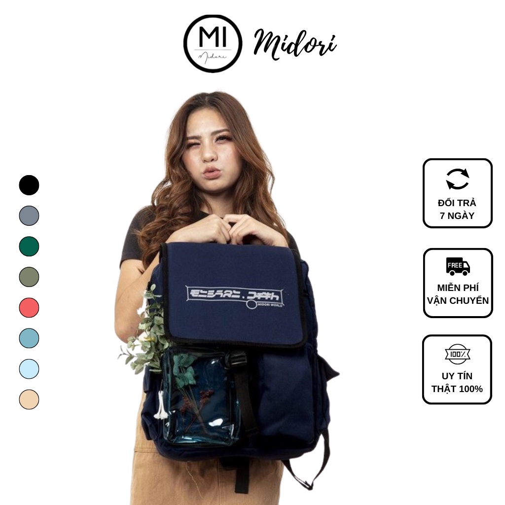 Balo đi học nam nữ đựng laptop thời trang unisex chống nước season 3 phong cách Nhật Bản Local Brand Mi Midori