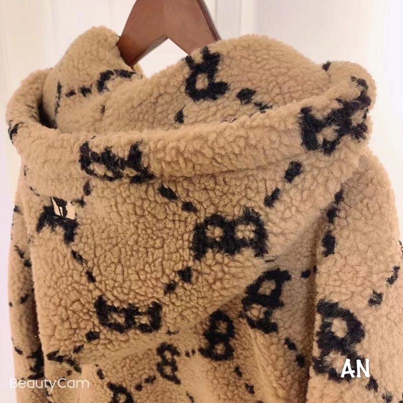 Áo khoác lông M L B nâu form to cực ấm dành cho mùa đông