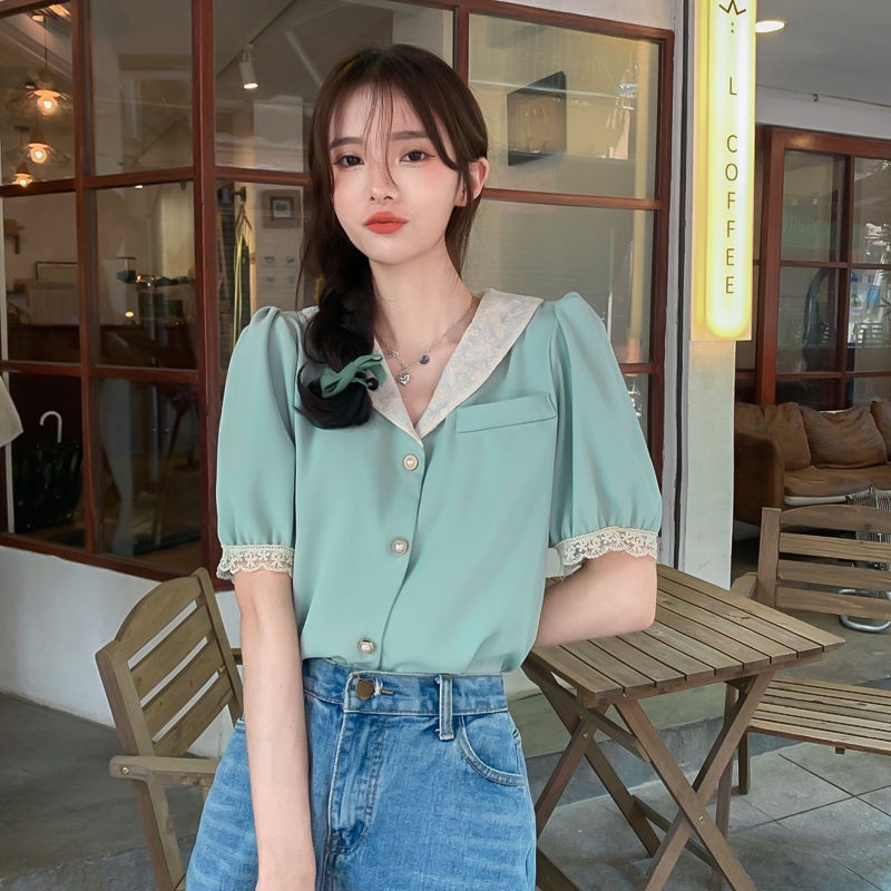 Áo Kiểu Ngắn Phong Cách Pháp Thiết Kế Mới Thời Trang Mùa Hè Dành Cho Nữ 2022