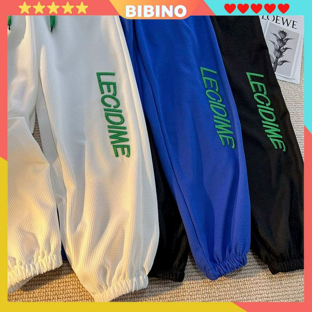 Quần jogger form rộng nam nữ unisex big size đẹp chữ thêu BIBINO Quần bo gấu chun ống rộng hàn quốc dày dặn QN03