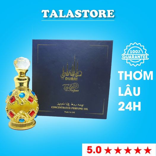 Tinh dầu nước hoa dubai mẫu tròn vàng đính đá sang trọng 17ml, nhỏ gọn | Thế Giới Skin Care