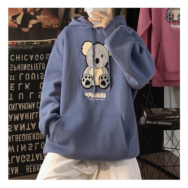 ÁO KHOÁC HOODIE NAM NỮ FORM RỘNG TAY PHỒNG, ÁO HOODIE UNISEX VẢI DÀY MỊN TAY PHÔNG GẤU UNOFF